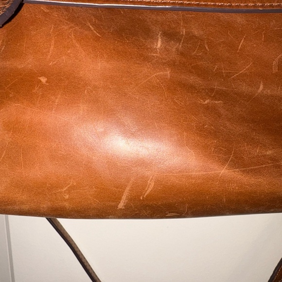 Frye Authentic Genuine Leather Satchel Messenger Bag Brown - Picture 3 of 16